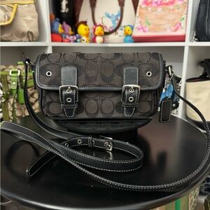 Coach Vintage Black Signature Crossbody Bag